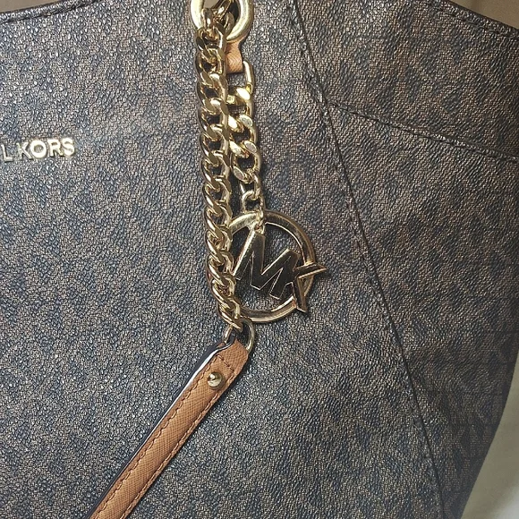 Michael Kors Dark Brown Tote with Gold Accents - Picture 2 of 12
